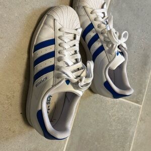 Adidas Superstar Men's Sneakers in White and Blue